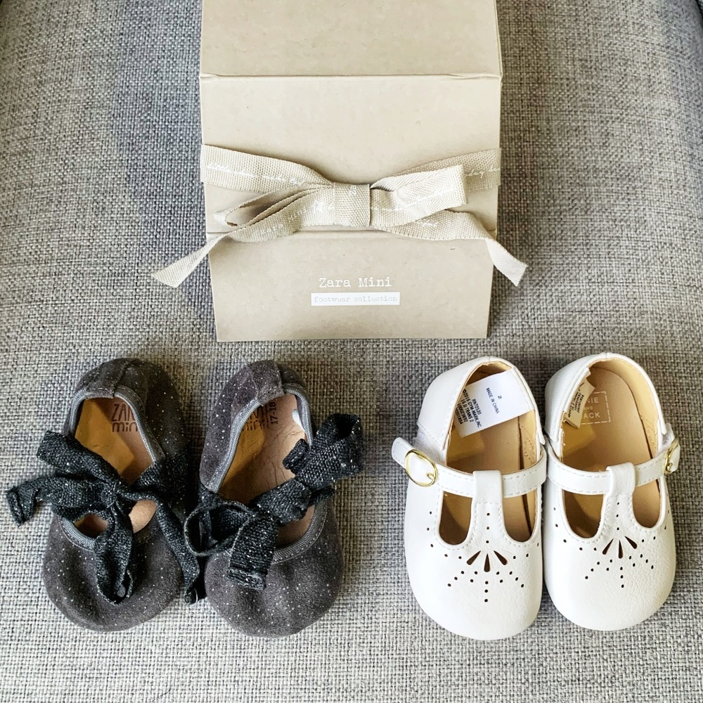 Zara and Janie & Jack Baby Girl Ballet Flats